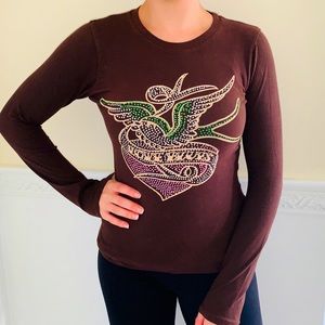 Brown Rhinestone Shirt